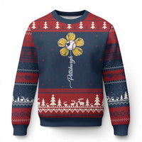 Pittsburgh Sport Retro Baseball Flower Ugly Christmas Sweater Funny Game Day