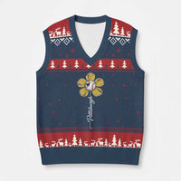 Pittsburgh Sport Retro Baseball Flower V-Neck Knit Sweater Vest Funny Game Day