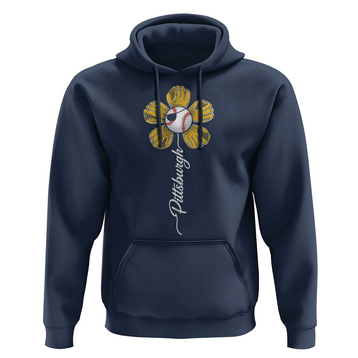 Pittsburgh Sport Retro Baseball Flower Hoodie Funny Game Day