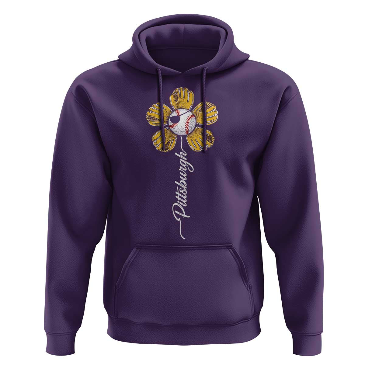 Pittsburgh Sport Retro Baseball Flower Hoodie Funny Game Day