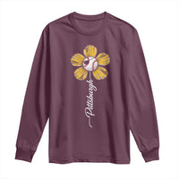Pittsburgh Sport Retro Baseball Flower Long Sleeve Shirt Funny Game Day