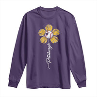 Pittsburgh Sport Retro Baseball Flower Long Sleeve Shirt Funny Game Day
