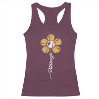 Pittsburgh Sport Retro Baseball Flower Racerback Tank Top Funny Game Day