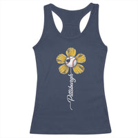 Pittsburgh Sport Retro Baseball Flower Racerback Tank Top Funny Game Day