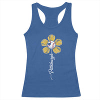 Pittsburgh Sport Retro Baseball Flower Racerback Tank Top Funny Game Day