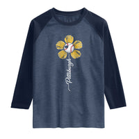 Pittsburgh Sport Retro Baseball Flower Raglan Shirt Funny Game Day