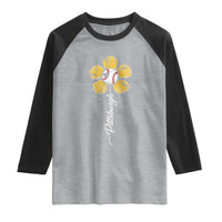 Pittsburgh Sport Retro Baseball Flower Raglan Shirt Funny Game Day