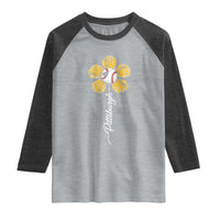 Pittsburgh Sport Retro Baseball Flower Raglan Shirt Funny Game Day