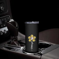 Pittsburgh Sport Retro Baseball Flower Skinny Tumbler Funny Game Day