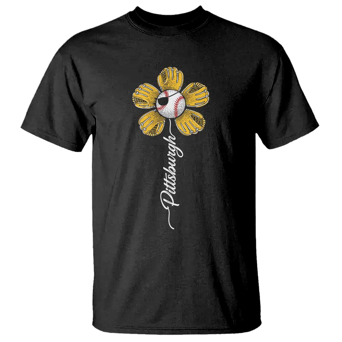 Pittsburgh Sport Retro Baseball Flower T Shirt Funny Game Day