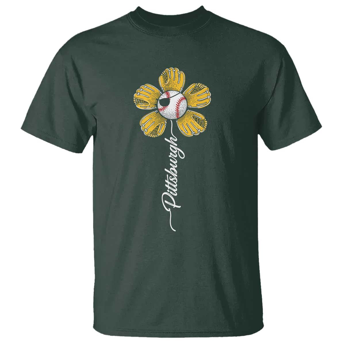Pittsburgh Sport Retro Baseball Flower T Shirt Funny Game Day