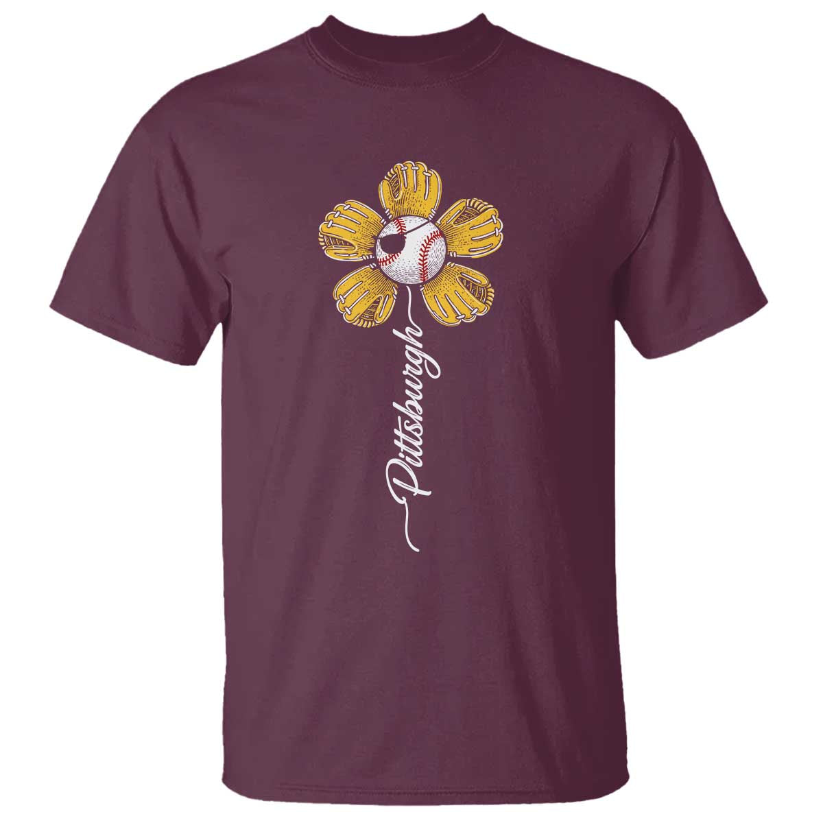 Pittsburgh Sport Retro Baseball Flower T Shirt Funny Game Day