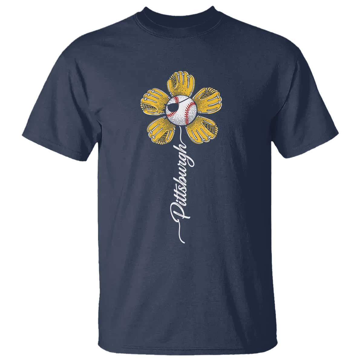 Pittsburgh Sport Retro Baseball Flower T Shirt Funny Game Day