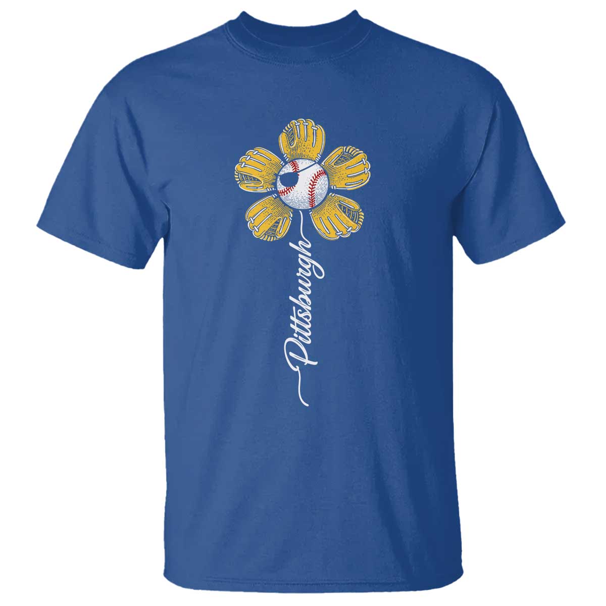 Pittsburgh Sport Retro Baseball Flower T Shirt Funny Game Day