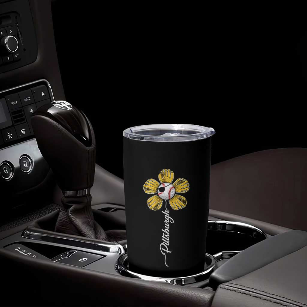 Pittsburgh Sport Retro Baseball Flower Tumbler Cup Funny Game Day