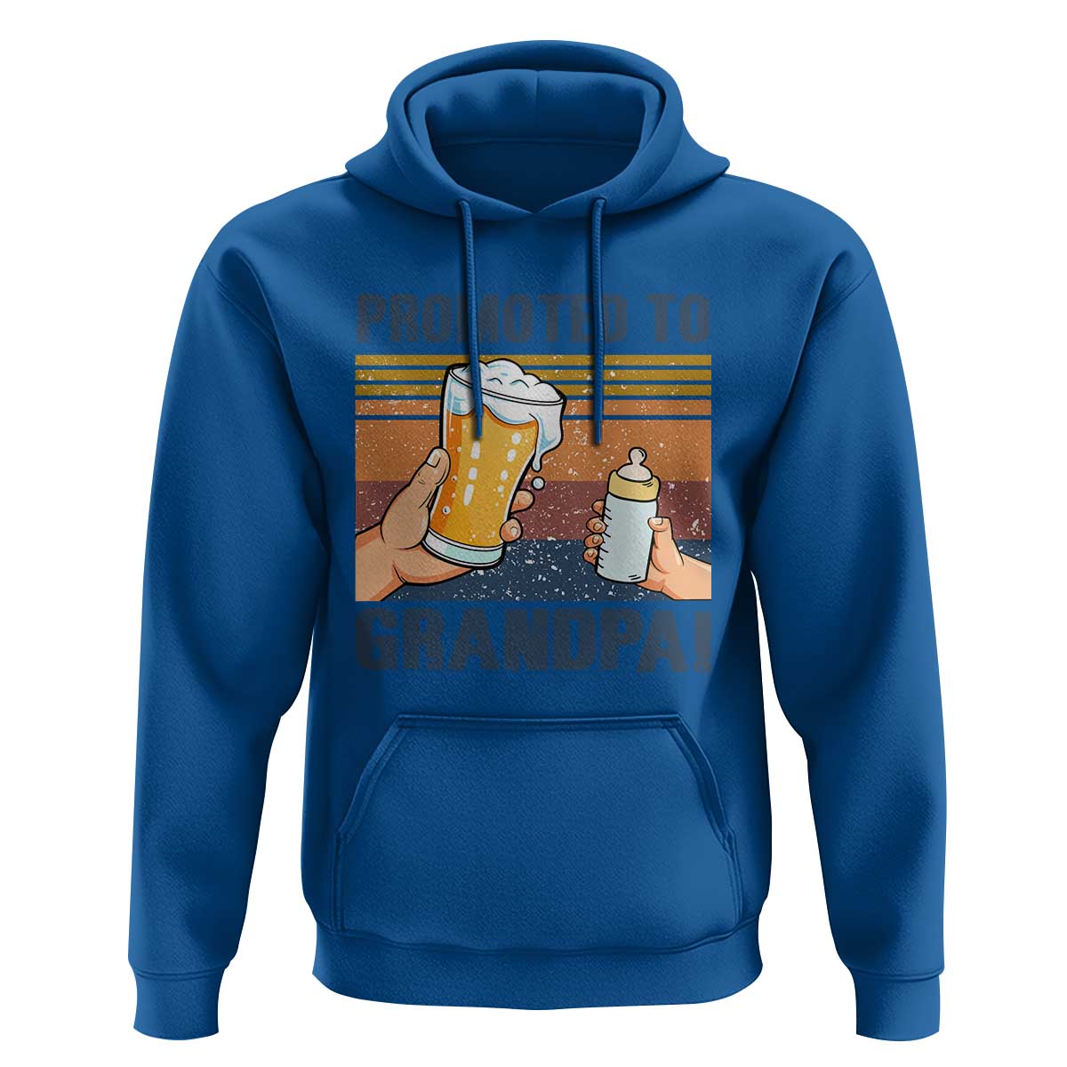 Promoted To Grandpa Hoodie Retro Vintage Beer Baby Milk Bottle Funny Father's Day - Wonder Print Shop