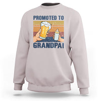 Promoted To Grandpa Sweatshirt Retro Vintage Beer Baby Milk Bottle Funny Father's Day - Wonder Print Shop