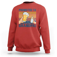 Promoted To Grandpa Sweatshirt Retro Vintage Beer Baby Milk Bottle Funny Father's Day - Wonder Print Shop