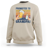 Promoted To Grandpa Sweatshirt Retro Vintage Beer Baby Milk Bottle Funny Father's Day - Wonder Print Shop