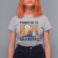 Promoted To Grandpa T Shirt For Women Retro Vintage Beer Baby Milk Bottle Funny Father's Day - Wonder Print Shop