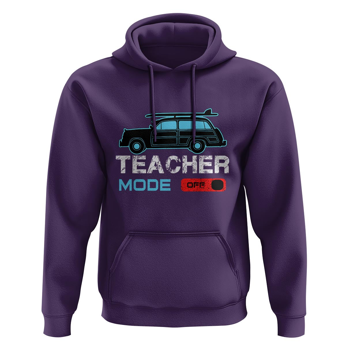 Funny Summer Vacation Hoodie Teacher Mode Off Beach Van Surfing - Wonder Print Shop