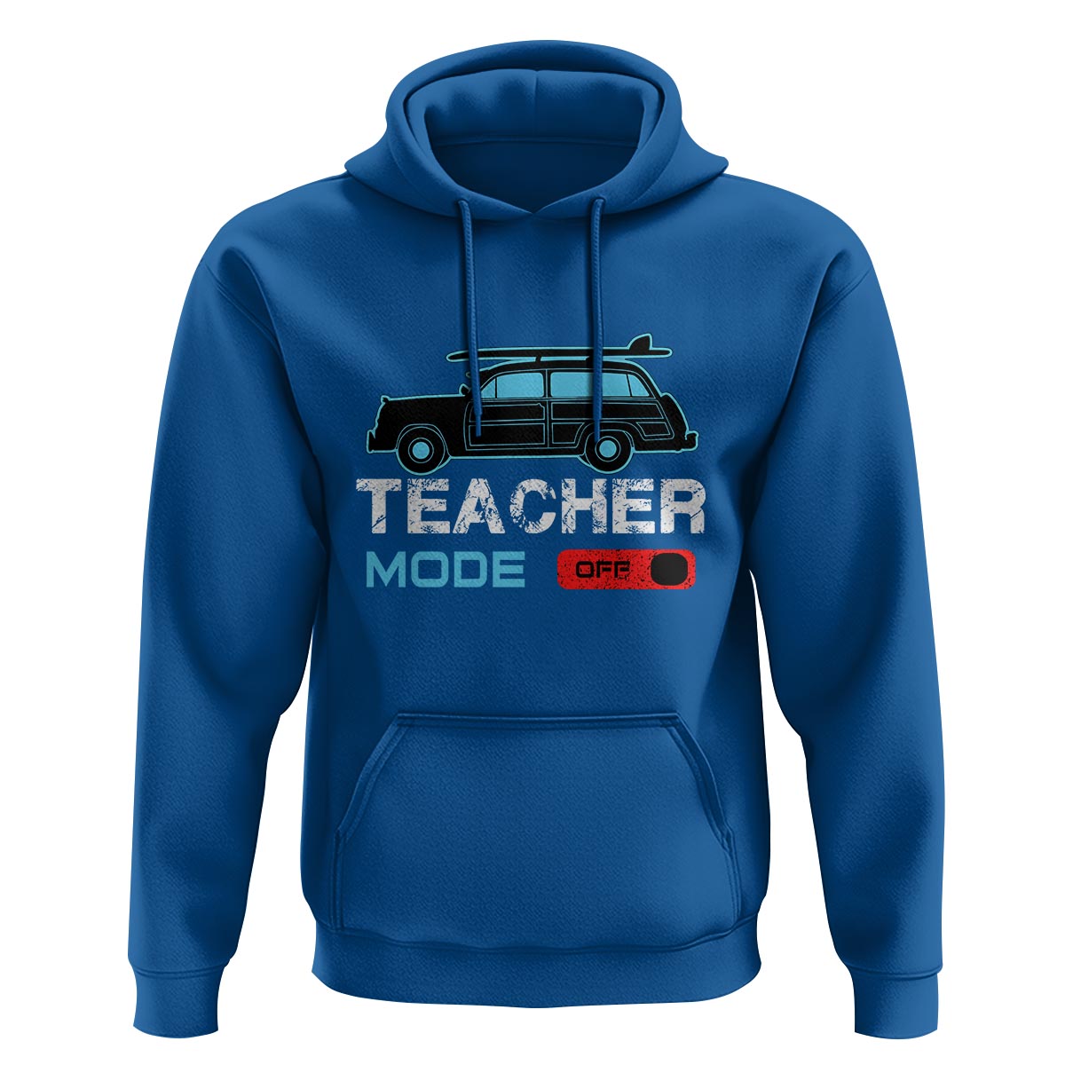 Funny Summer Vacation Hoodie Teacher Mode Off Beach Van Surfing - Wonder Print Shop