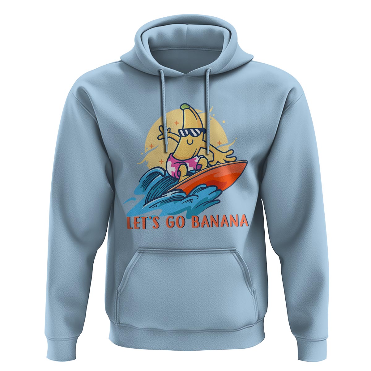 Funny Bananas Hoodie Let's Go Banana Surfing Summer Vacation - Wonder Print Shop