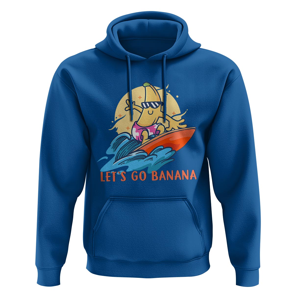 Funny Bananas Hoodie Let's Go Banana Surfing Summer Vacation - Wonder Print Shop