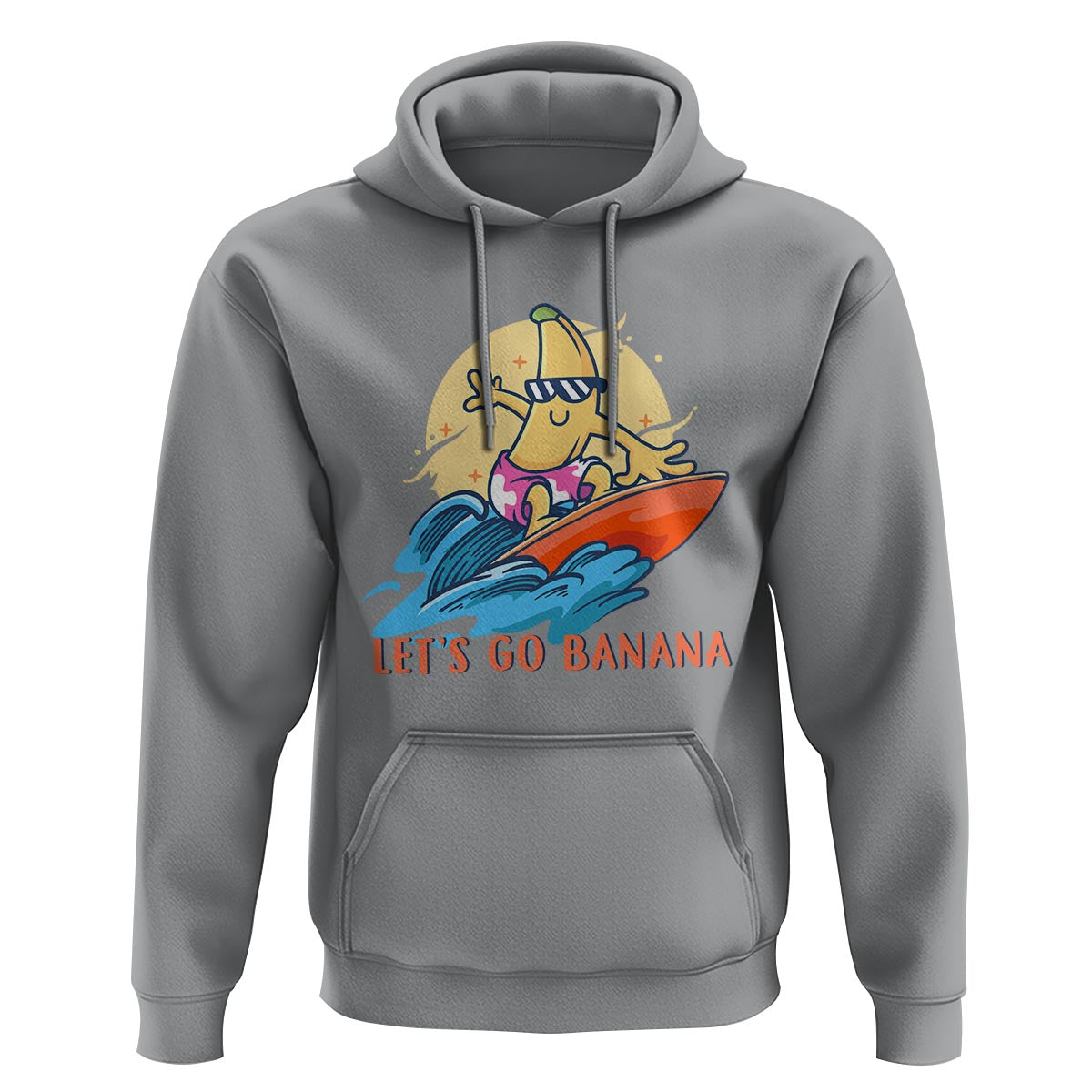 Funny Bananas Hoodie Let's Go Banana Surfing Summer Vacation - Wonder Print Shop