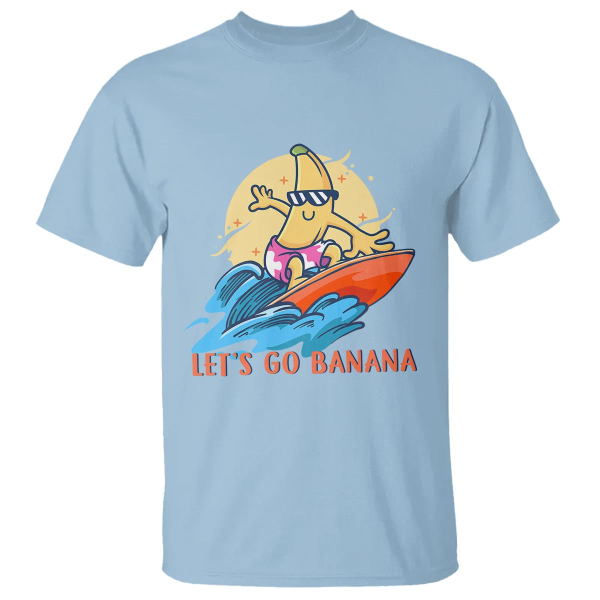 Funny Bananas T Shirt Let's Go Banana Surfing Summer Vacation - Wonder Print Shop