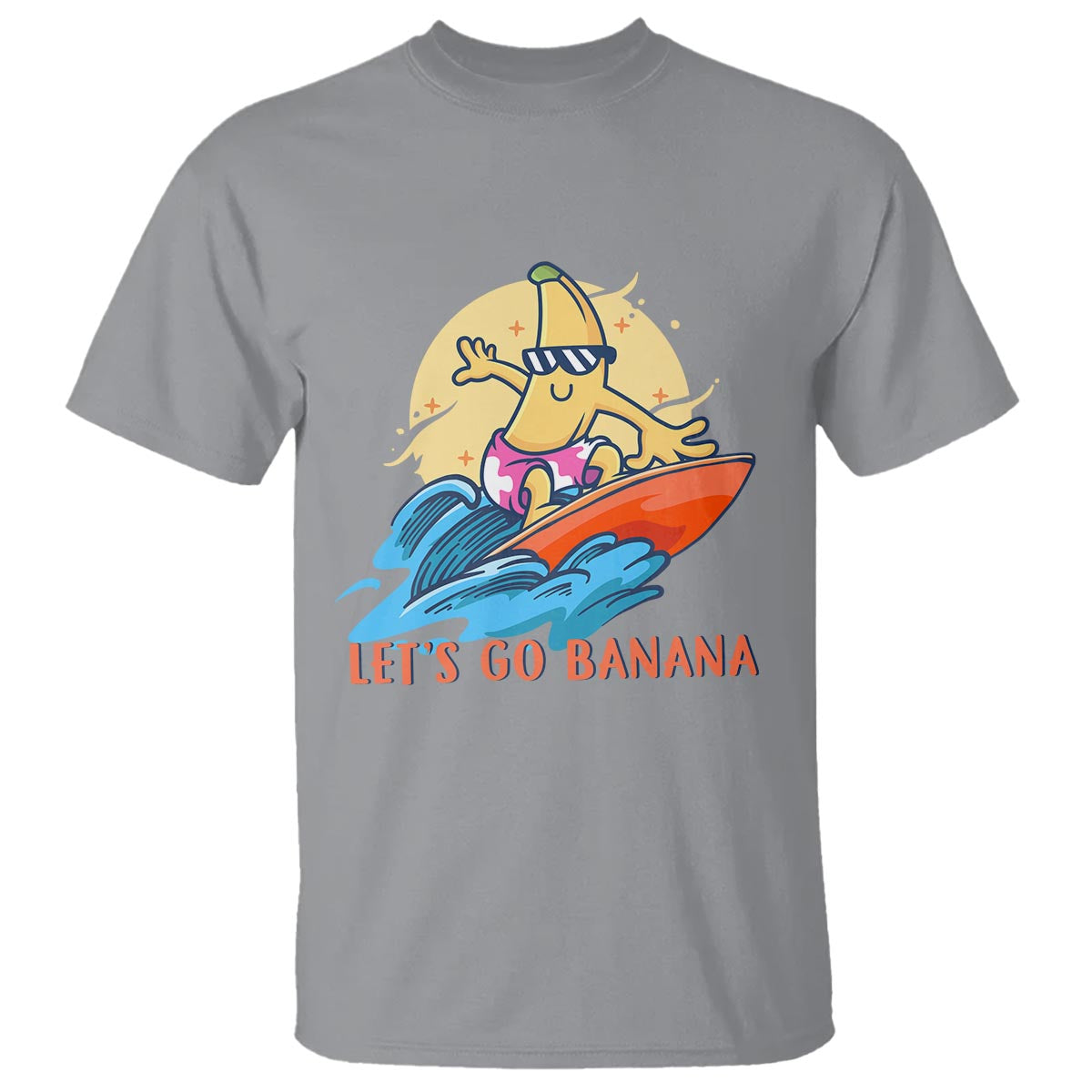 Funny Bananas T Shirt Let's Go Banana Surfing Summer Vacation - Wonder Print Shop