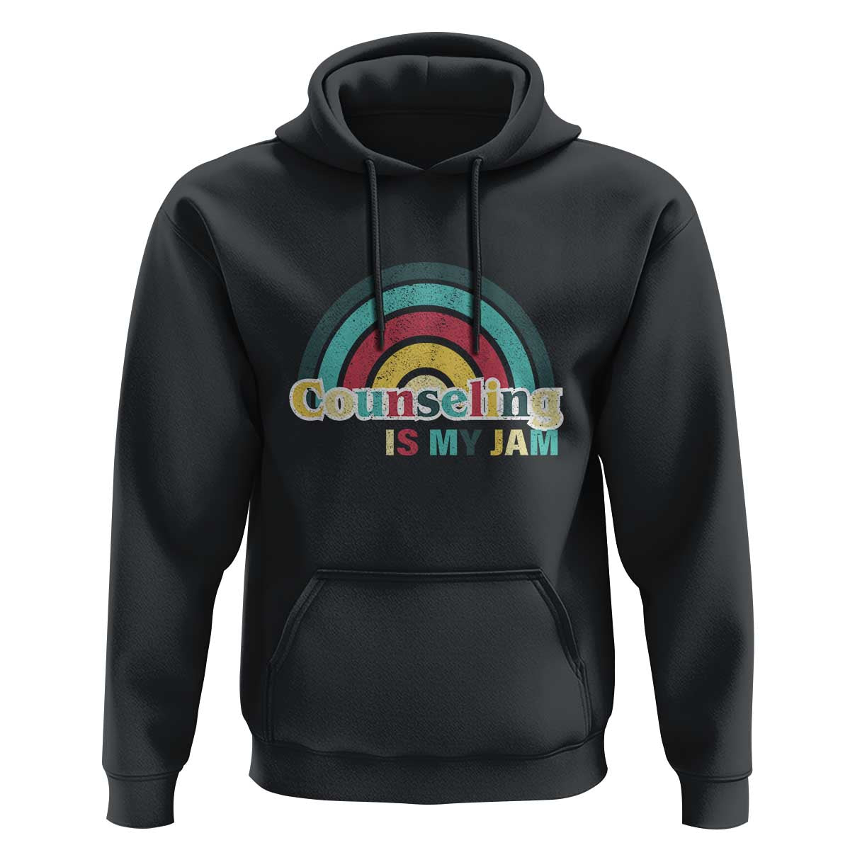 Mental Illness Awareness Hoodie Couseling Is My Jam Retro Groove Rainbow - Wonder Print Shop