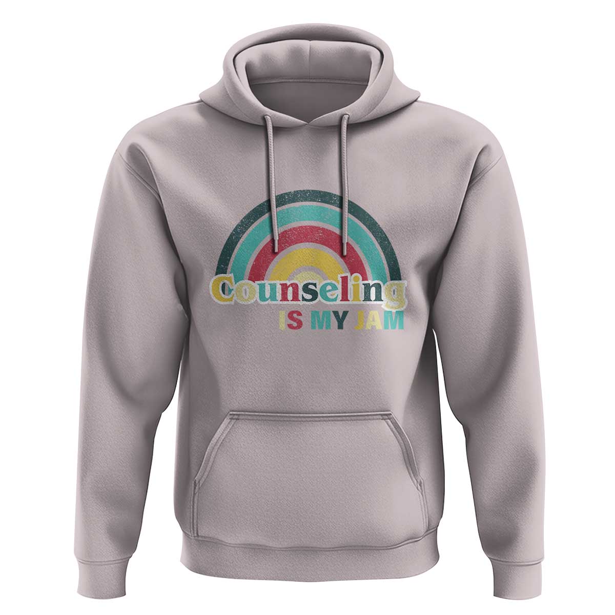 Mental Illness Awareness Hoodie Couseling Is My Jam Retro Groove Rainbow - Wonder Print Shop