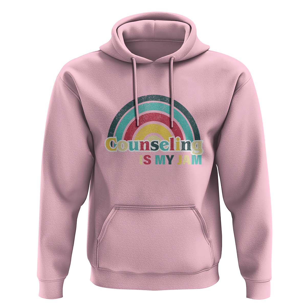 Mental Illness Awareness Hoodie Couseling Is My Jam Retro Groove Rainbow - Wonder Print Shop