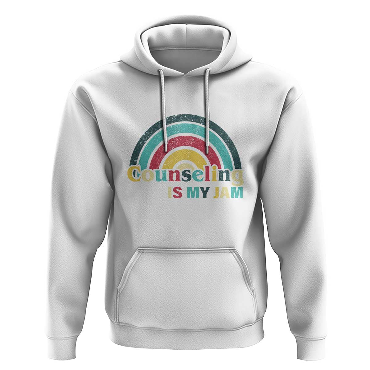 Mental Illness Awareness Hoodie Couseling Is My Jam Retro Groove Rainbow - Wonder Print Shop