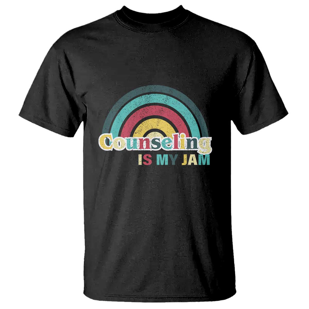 Mental Illness Awareness T Shirt Couseling Is My Jam Retro Groove Rainbow - Wonder Print Shop