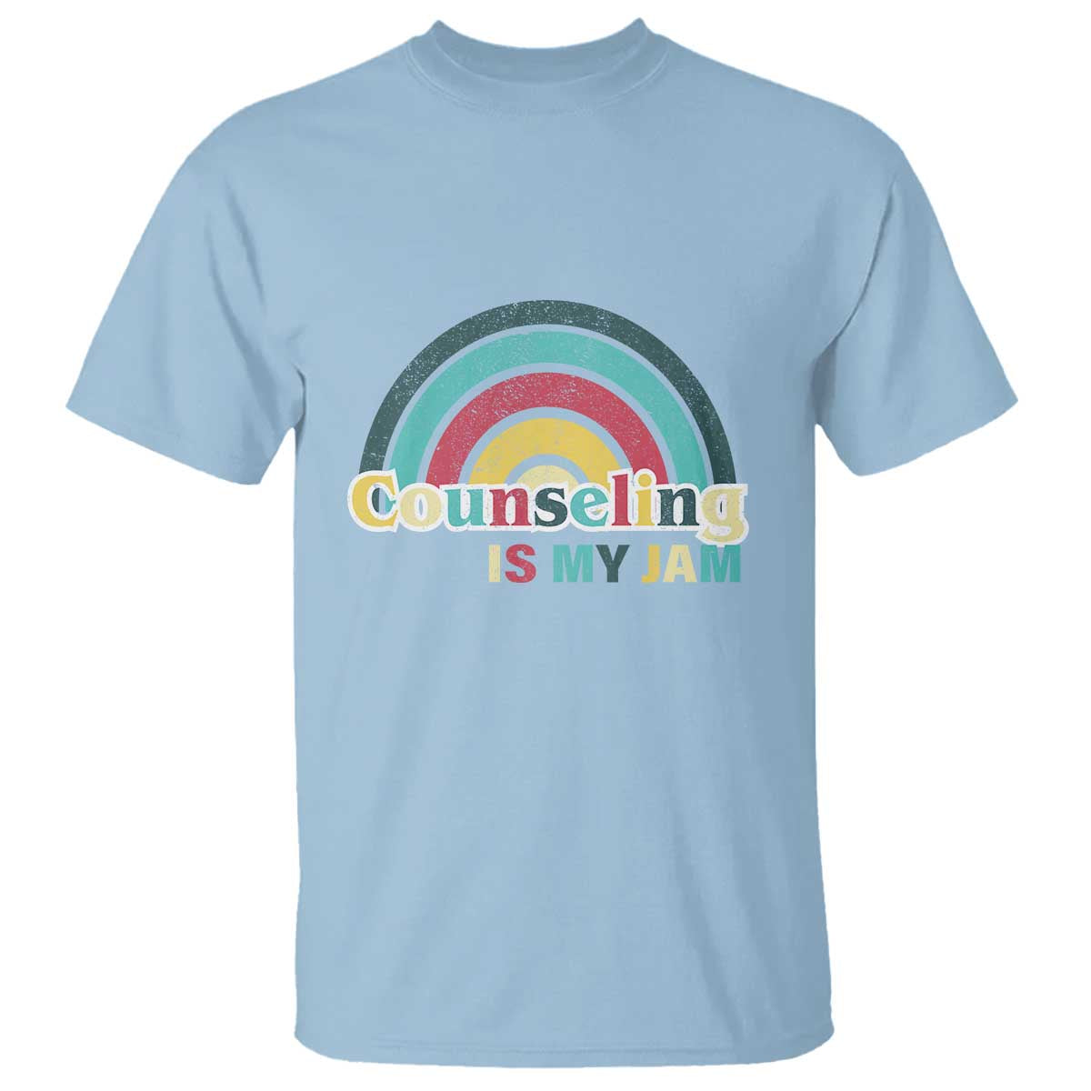 Mental Illness Awareness T Shirt Couseling Is My Jam Retro Groove Rainbow - Wonder Print Shop
