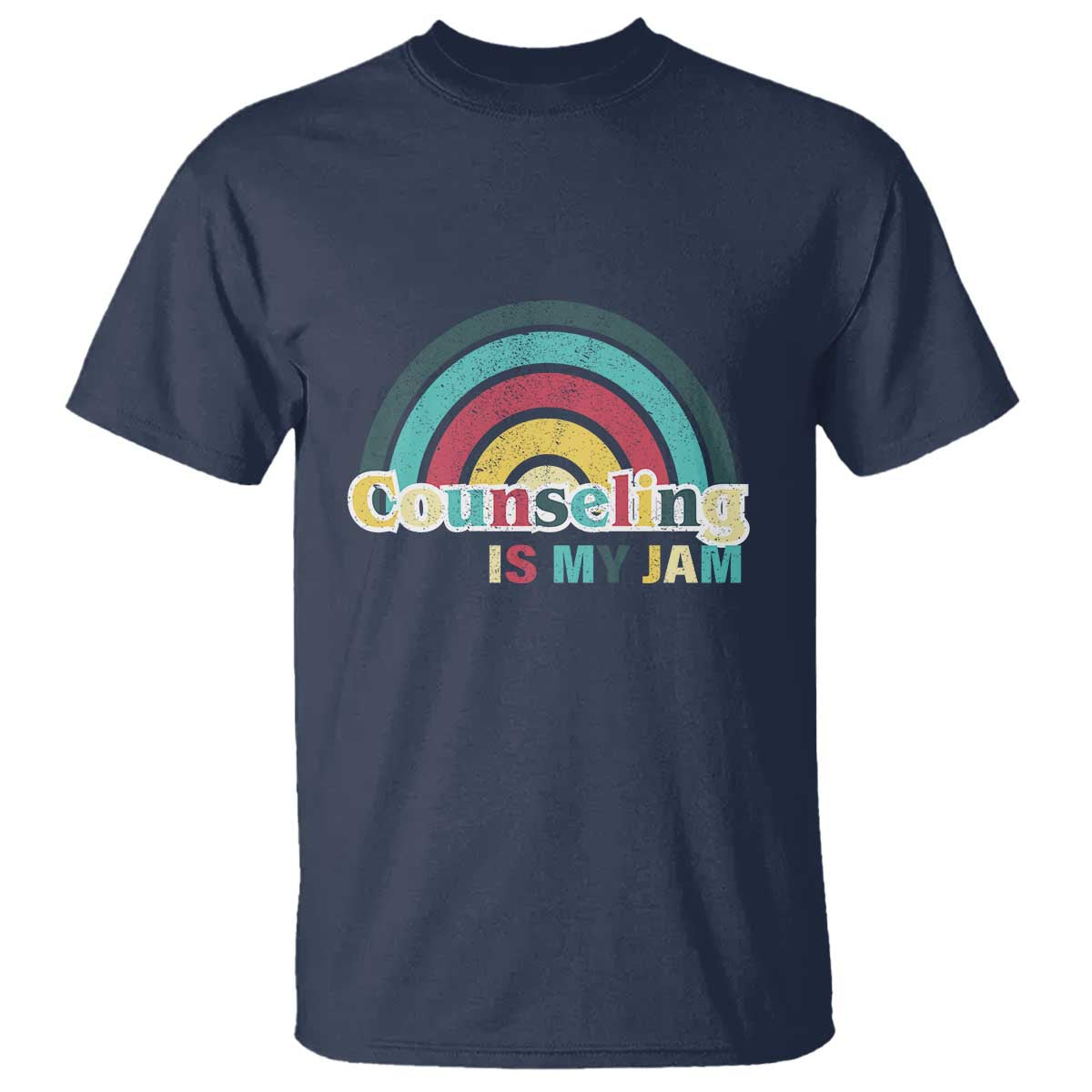 Mental Illness Awareness T Shirt Couseling Is My Jam Retro Groove Rainbow - Wonder Print Shop