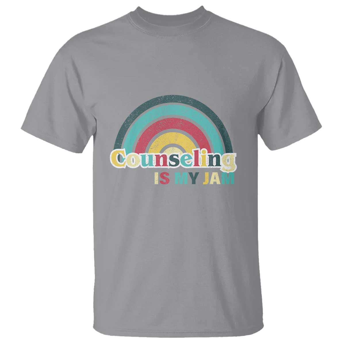 Mental Illness Awareness T Shirt Couseling Is My Jam Retro Groove Rainbow - Wonder Print Shop