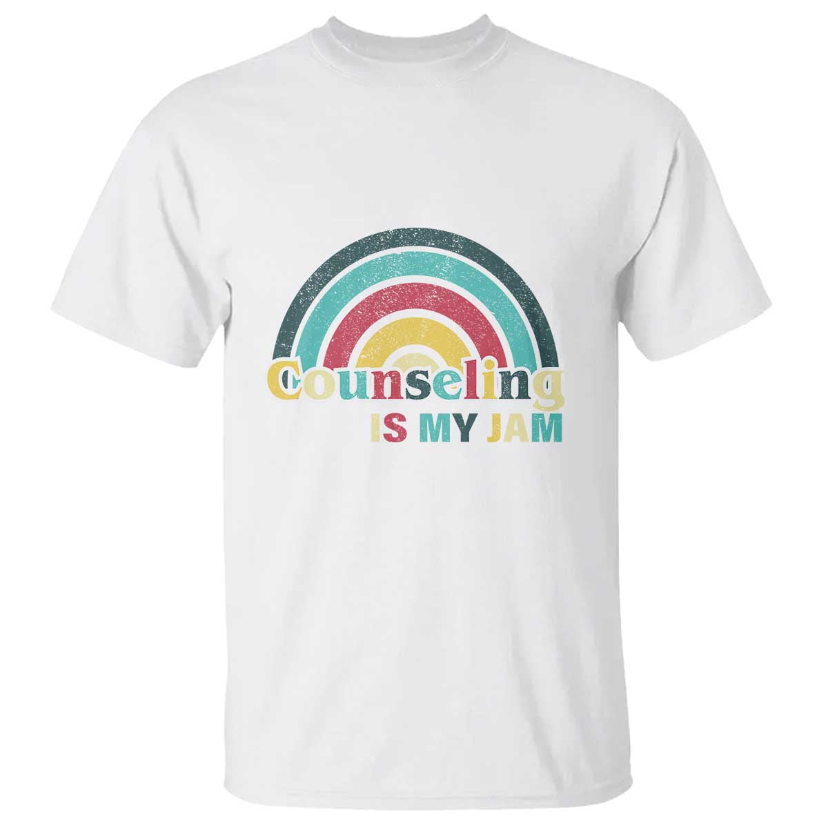 Mental Illness Awareness T Shirt Couseling Is My Jam Retro Groove Rainbow - Wonder Print Shop