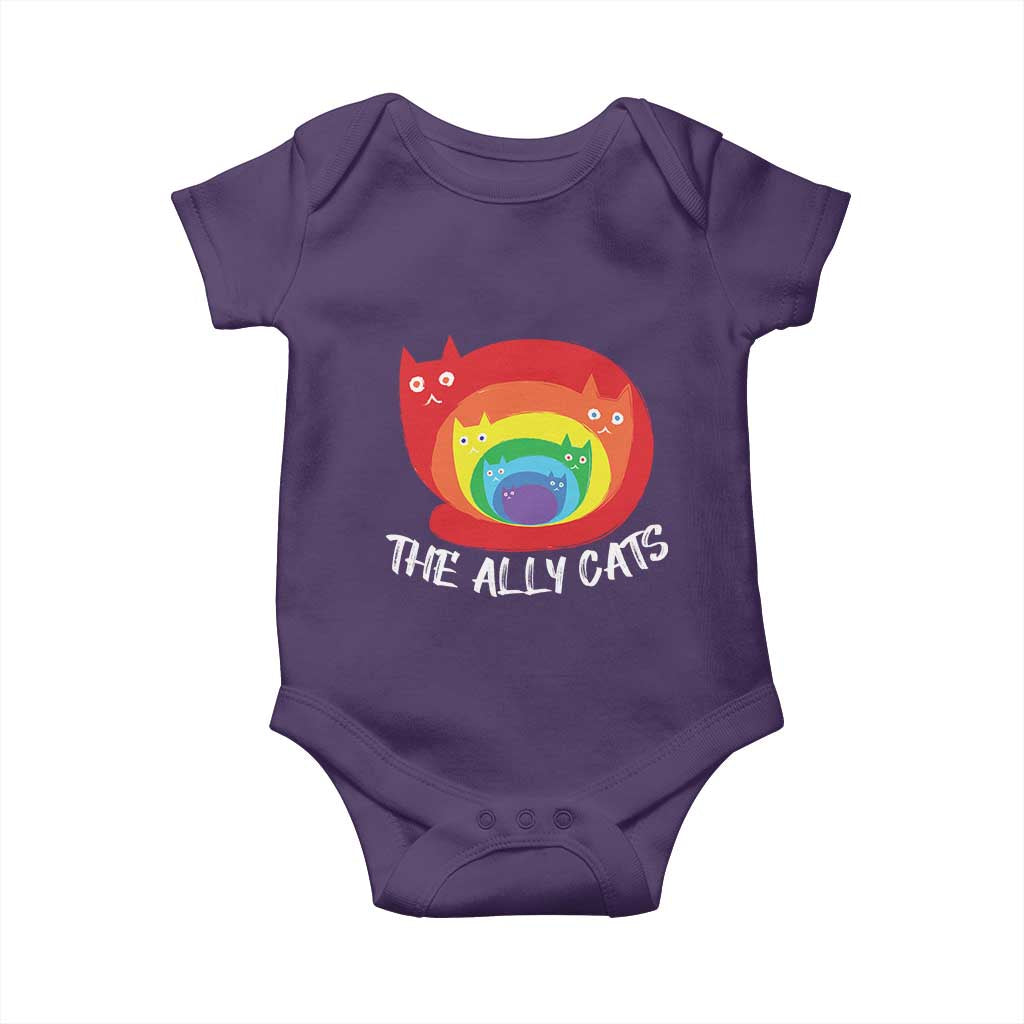 Funny LGBT The Ally Cats Baby Onesie Pride Month Rainbow Cat