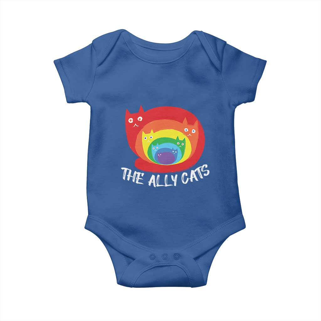Funny LGBT The Ally Cats Baby Onesie Pride Month Rainbow Cat