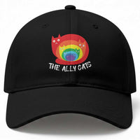 Funny LGBT The Ally Cats Baseball Cap Pride Month Rainbow Cat