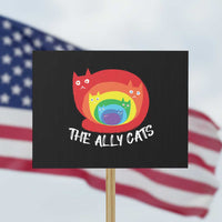 Funny LGBT The Ally Cats Protest Sign Pride Month Rainbow Cat - Wonder Print Shop