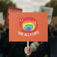Funny LGBT The Ally Cats Protest Sign Pride Month Rainbow Cat - Wonder Print Shop