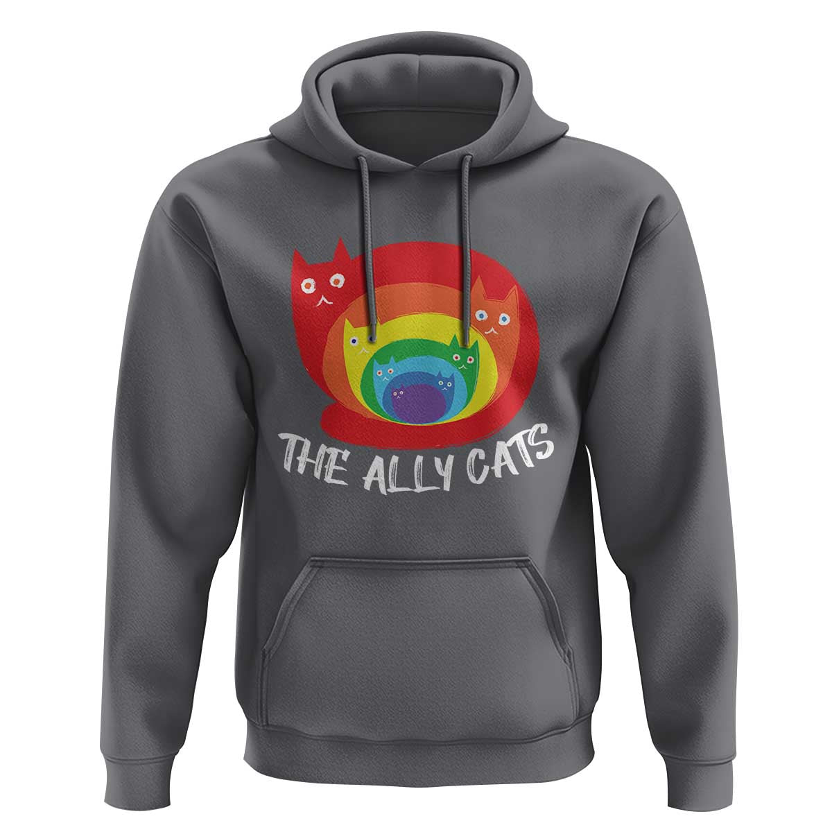 Funny LGBT The Ally Cats Hoodie Pride Month Rainbow Cat