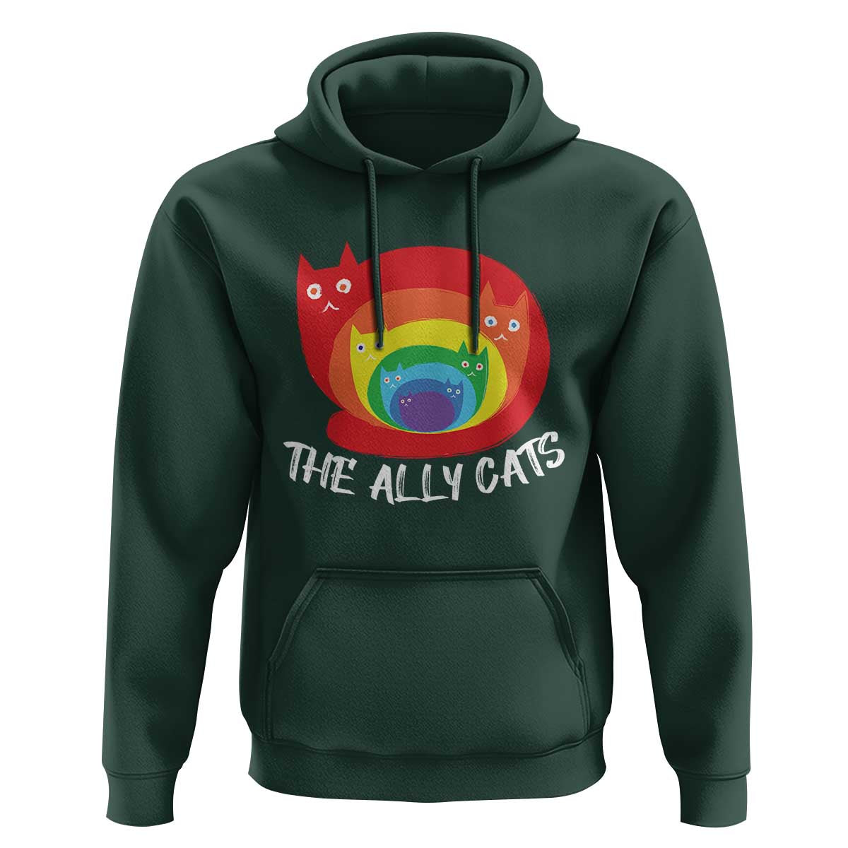 Funny LGBT The Ally Cats Hoodie Pride Month Rainbow Cat