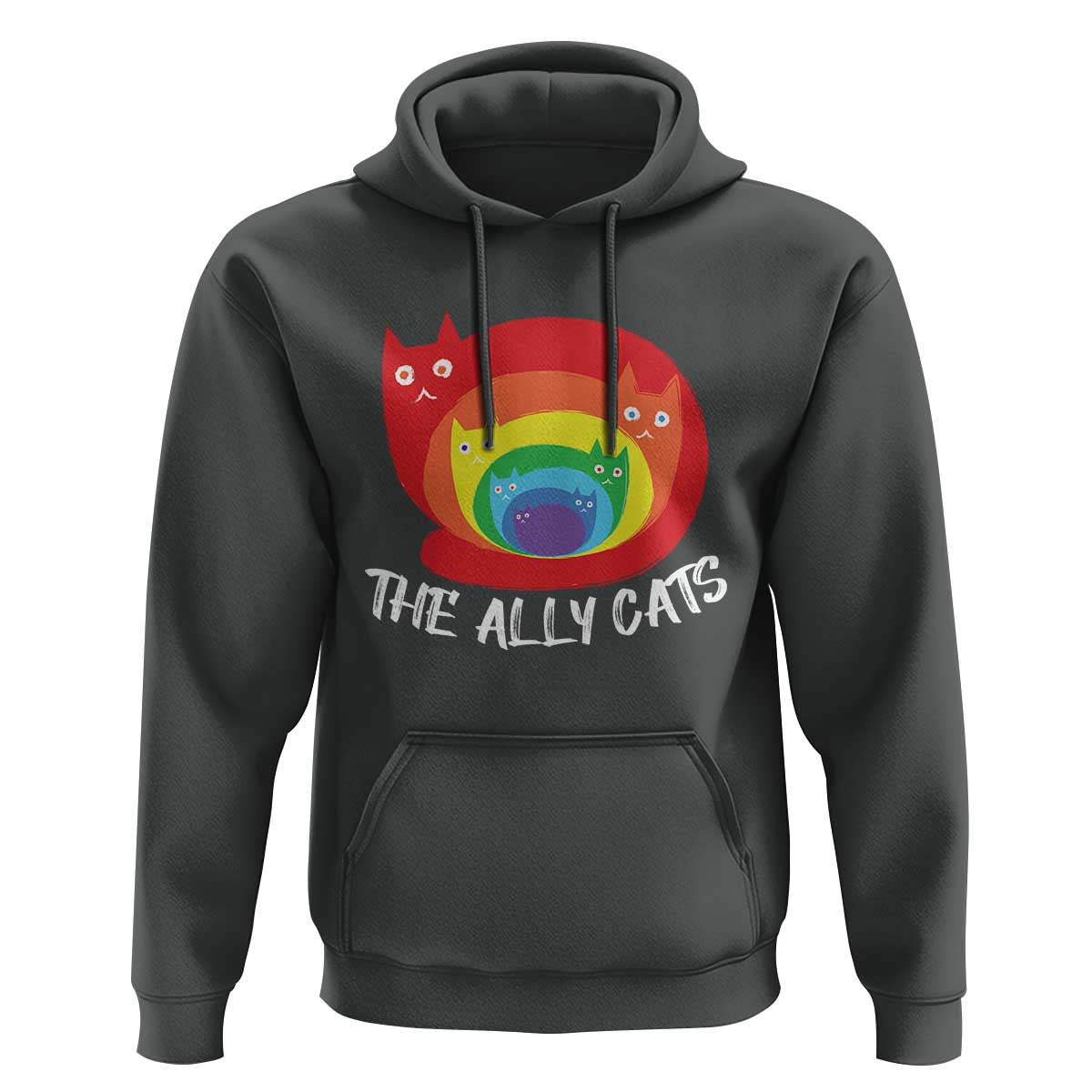 Funny LGBT The Ally Cats Hoodie Pride Month Rainbow Cat