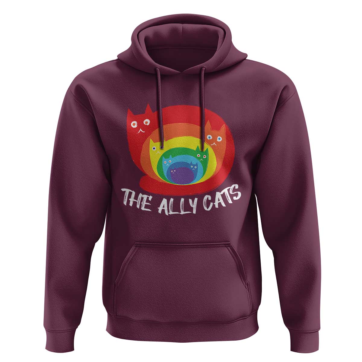 Funny LGBT The Ally Cats Hoodie Pride Month Rainbow Cat