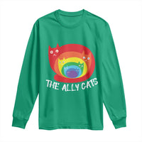 Funny LGBT The Ally Cats Long Sleeve Shirt Pride Month Rainbow Cat
